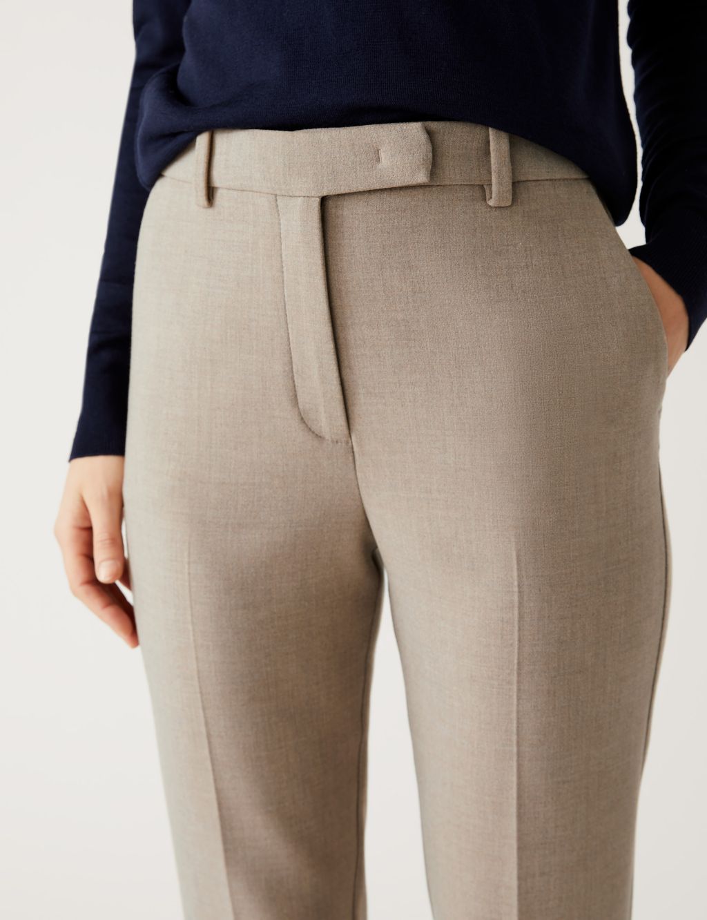 Marl Slim Fit Ankle Grazer Trousers image 3