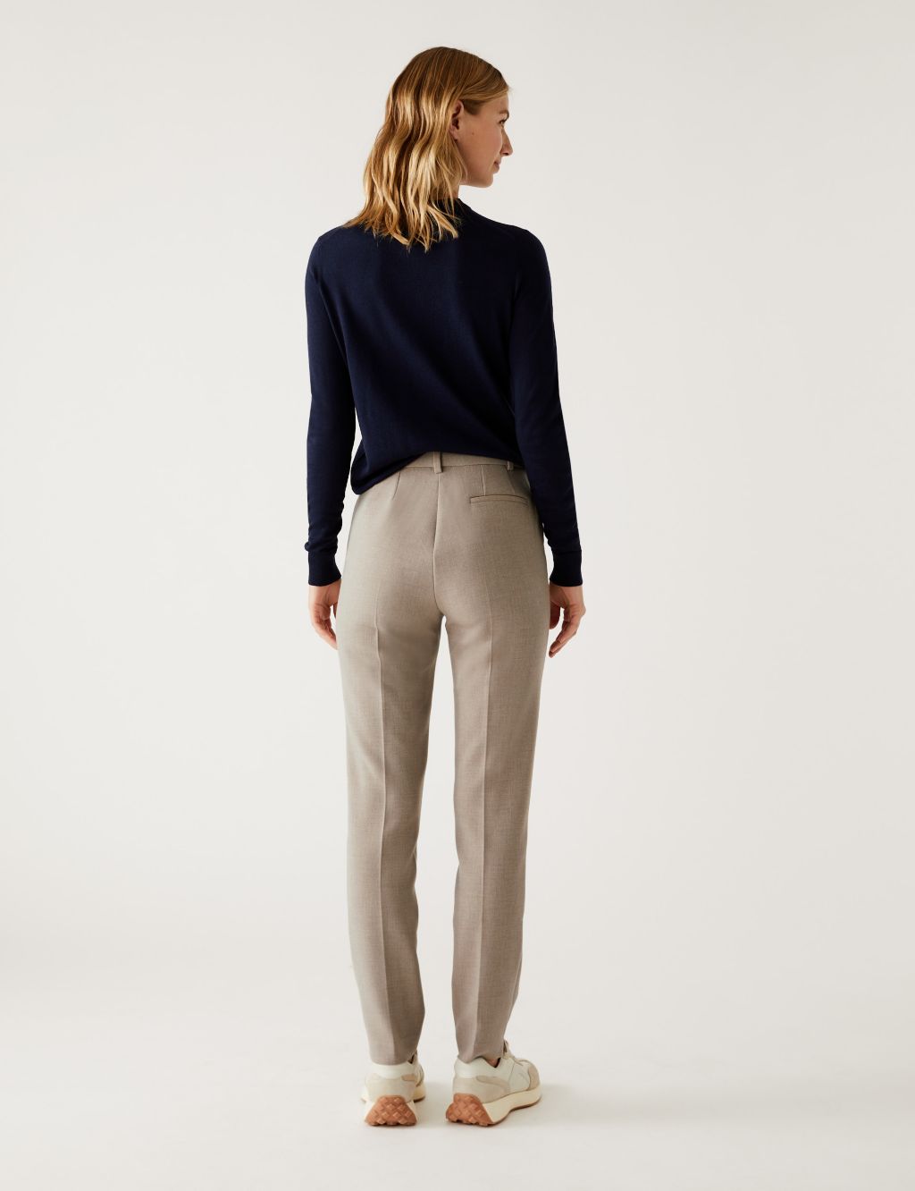 Marl Slim Fit Ankle Grazer Trousers image 4