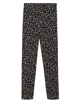 

Womens M&S Collection Cotton Blend Slim Fit Ankle Grazer Trousers - Black Mix, Black Mix