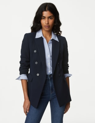 

M&S Collection Blazer de corte sastre con botonadura dobleWomens - Navy, Navy