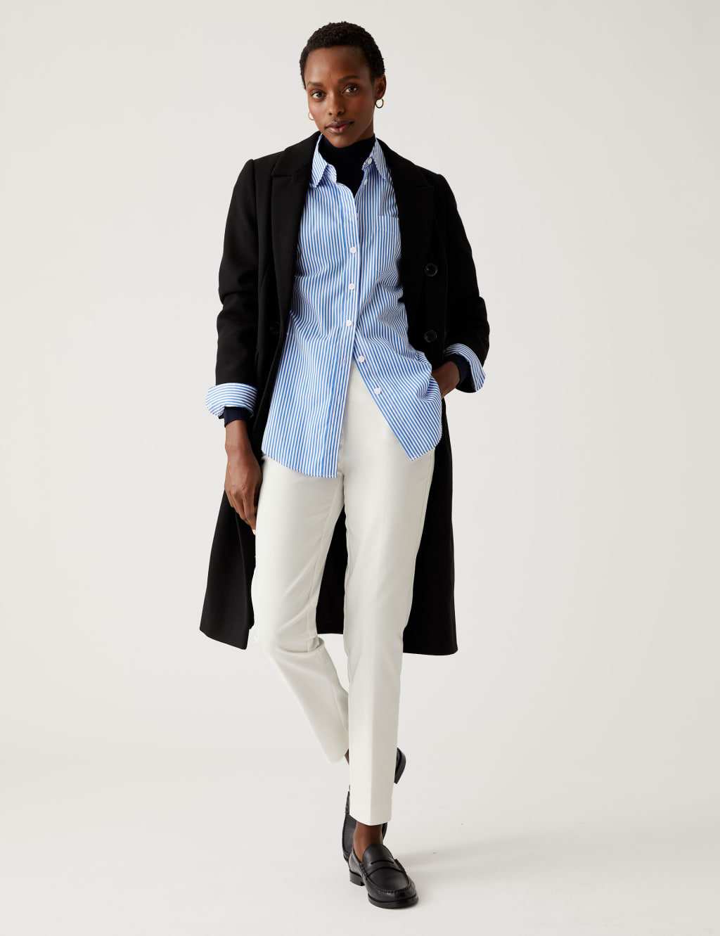 Cotton Blend Slim Fit Ankle Grazer Trousers image 1