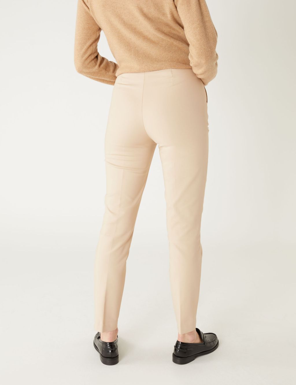 Cotton Blend Slim Fit Ankle Grazer Trousers image 5