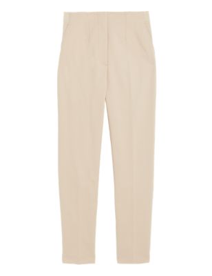 

Womens M&S Collection Cotton Blend Slim Fit Ankle Grazer Trousers - Sand, Sand