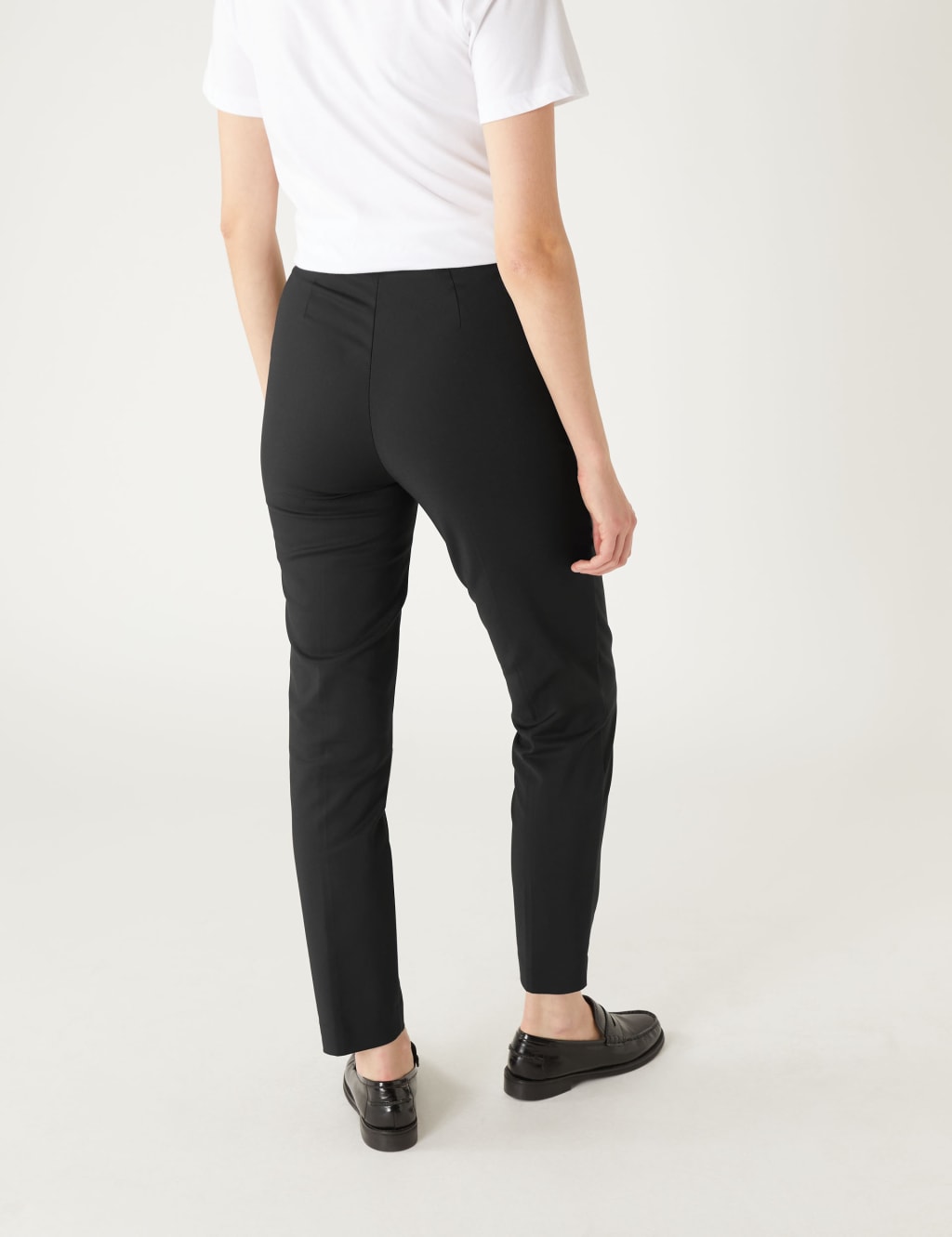 Cotton Blend Slim Fit Ankle Grazer Trousers image 4