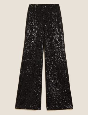 Alodia sequin hot sale flared trousers