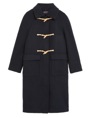 

Womens M&S Collection Collared Longline Duffle Coat with Wool - Midnight Navy, Midnight Navy