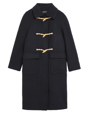 

Womens M&S Collection Collared Longline Duffle Coat with Wool - Midnight Navy, Midnight Navy