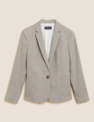 

Womens M&S Collection Slim Checked Single Breasted Blazer - Multi/Neutral, Multi/Neutral