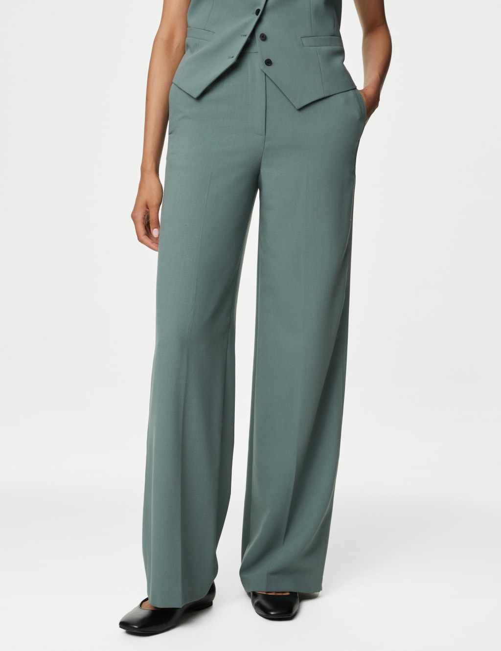 Woven Wide Leg Trousers image 4