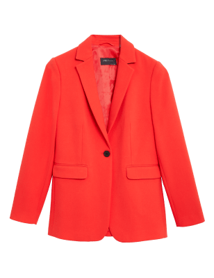 

Womens M&S Collection Tailored Single Breasted Blazer - Flame, Flame