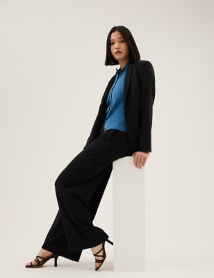 

M&S Collection Blazer de corte sastre de botonadura simpleWomens - Black, Black