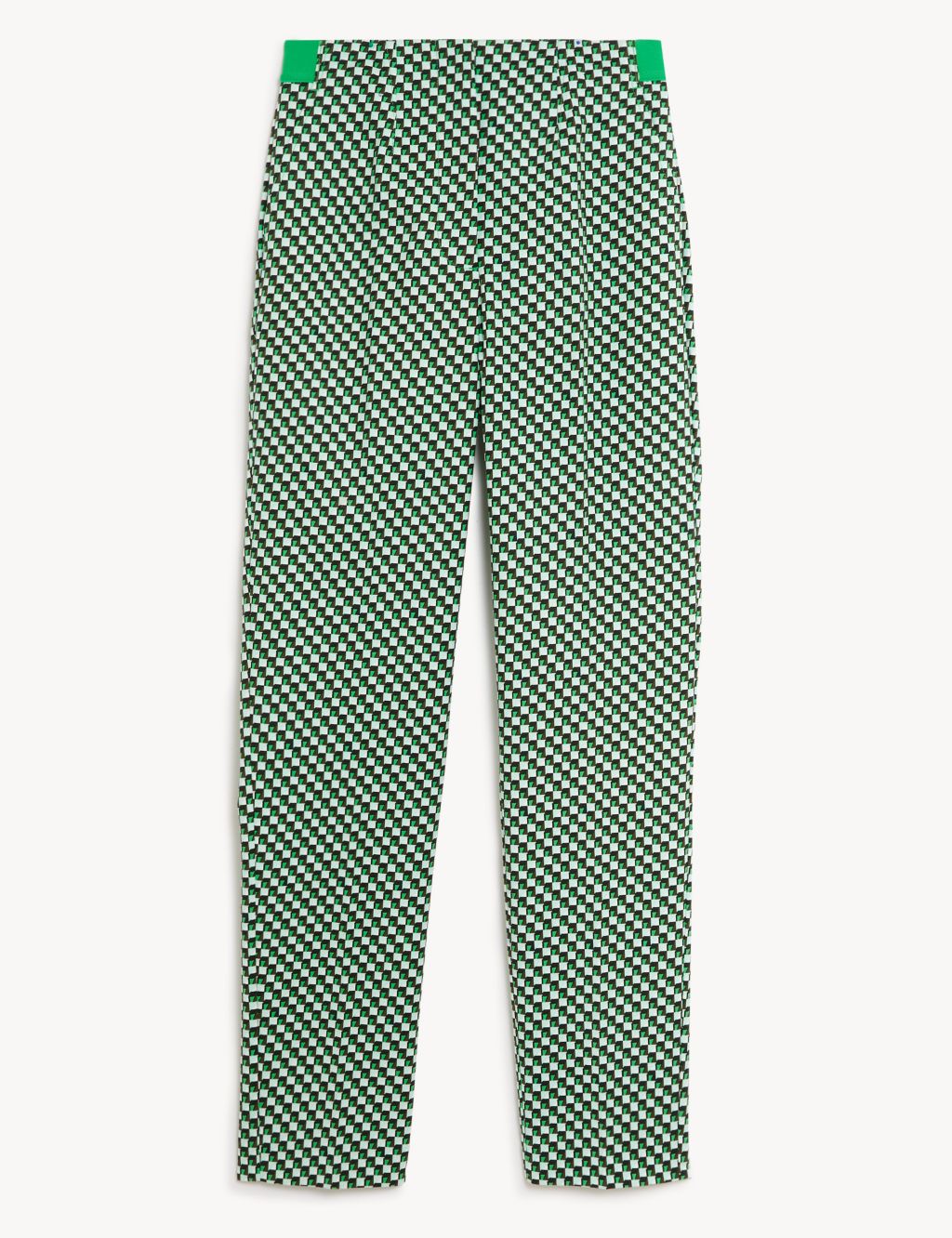 Cotton Rich Geometric Slim Fit Trousers