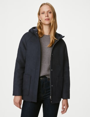 Womens short duffle hot sale coat with hood