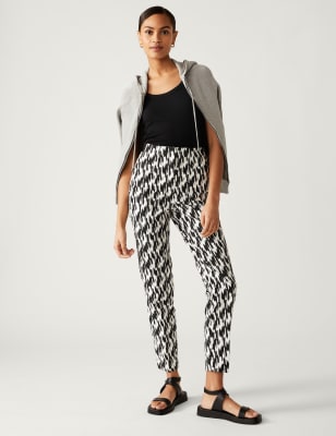 

M&S Collection Pantalón slim con algodón estampadoWomens - Black Mix, Black Mix