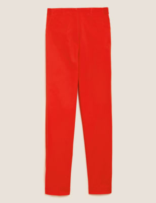 

Womens M&S Collection Cotton Blend Slim Fit Ankle Grazer Trousers - Tomato, Tomato