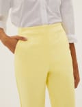 Cotton Blend Slim Fit Ankle Grazer Trousers
