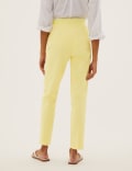 Cotton Blend Slim Fit Ankle Grazer Trousers