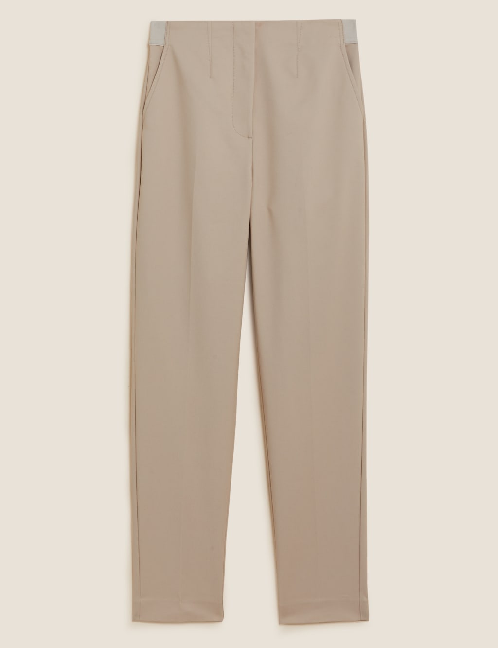 Cotton Blend Slim Fit Ankle Grazer Trousers