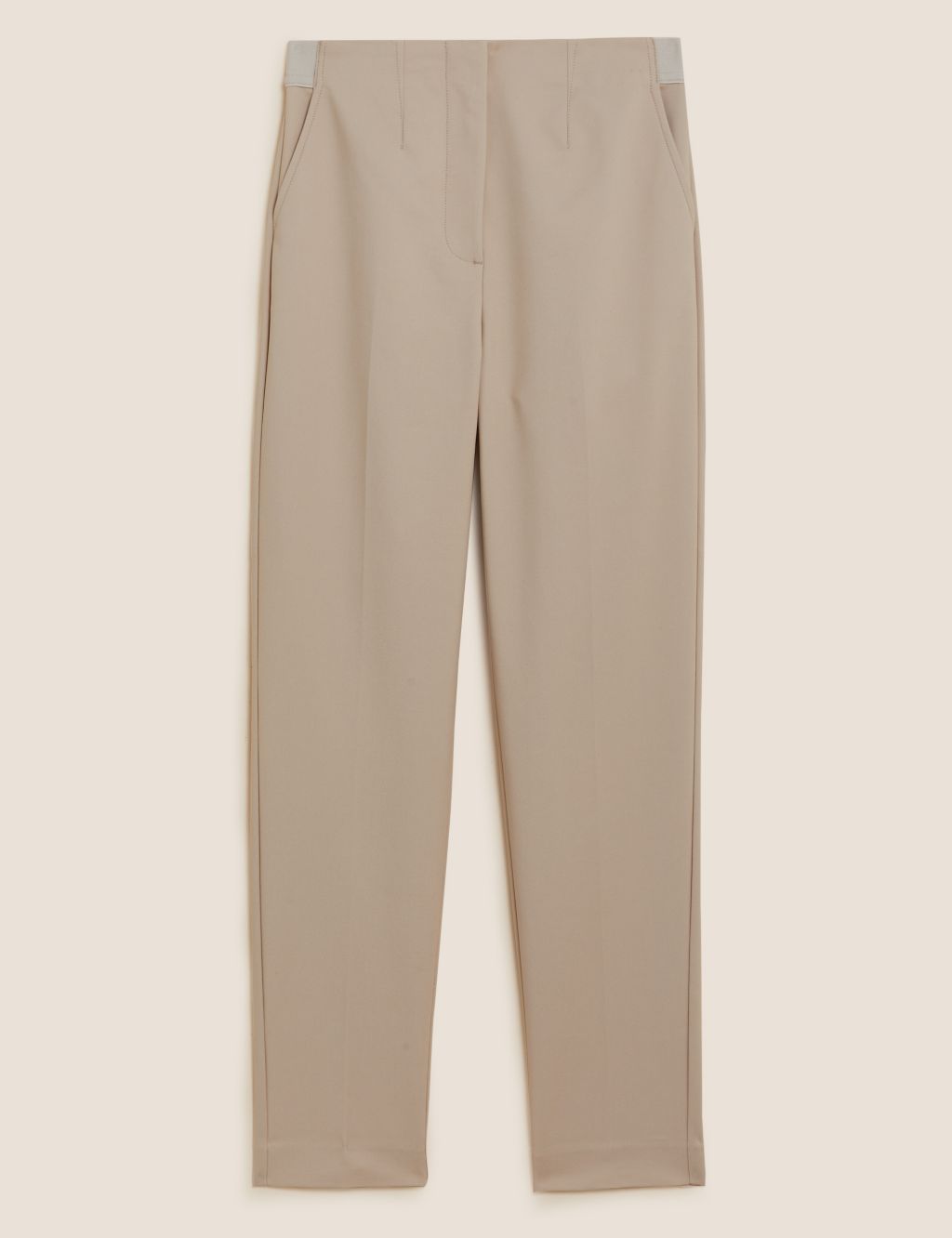 Cotton Blend Slim Fit Ankle Grazer Trousers image 1