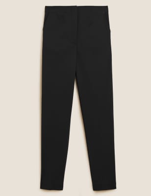 

Womens M&S Collection Cotton Blend Slim Fit Ankle Grazer Trousers - Black, Black