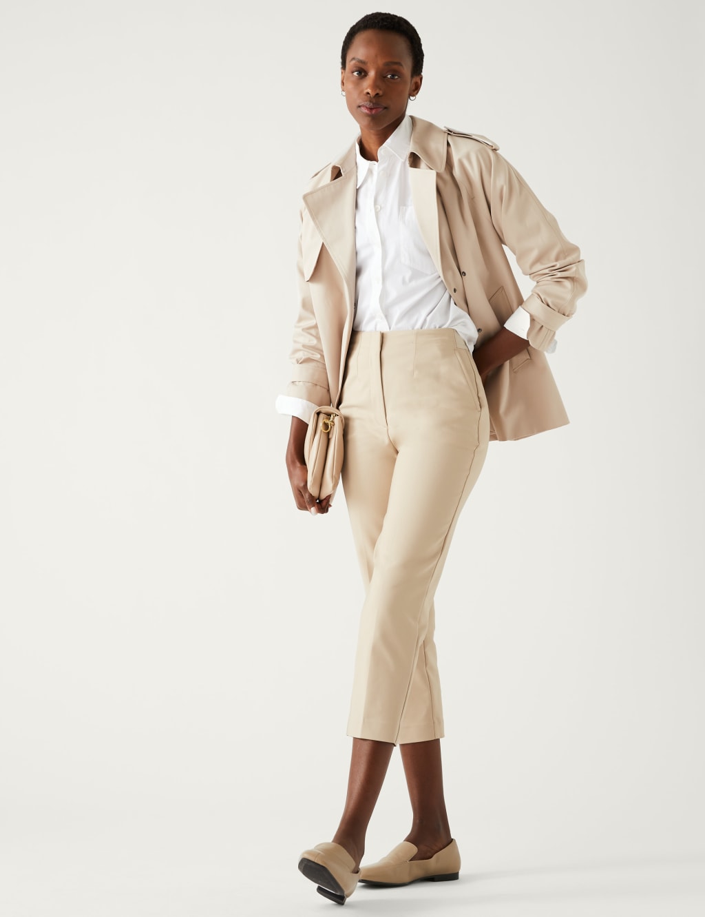 Petite Cropped Trousers M&S