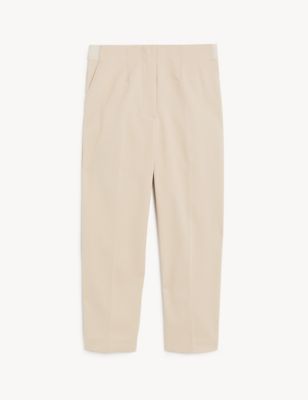

Womens M&S Collection Cotton Blend Slim Fit Cropped Trousers - Sand, Sand