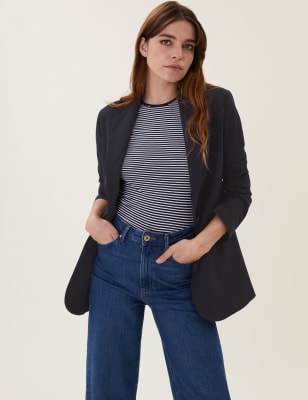 

M&S Collection Blazer de botonadura simple de ajuste holgadoWomens - Navy, Navy