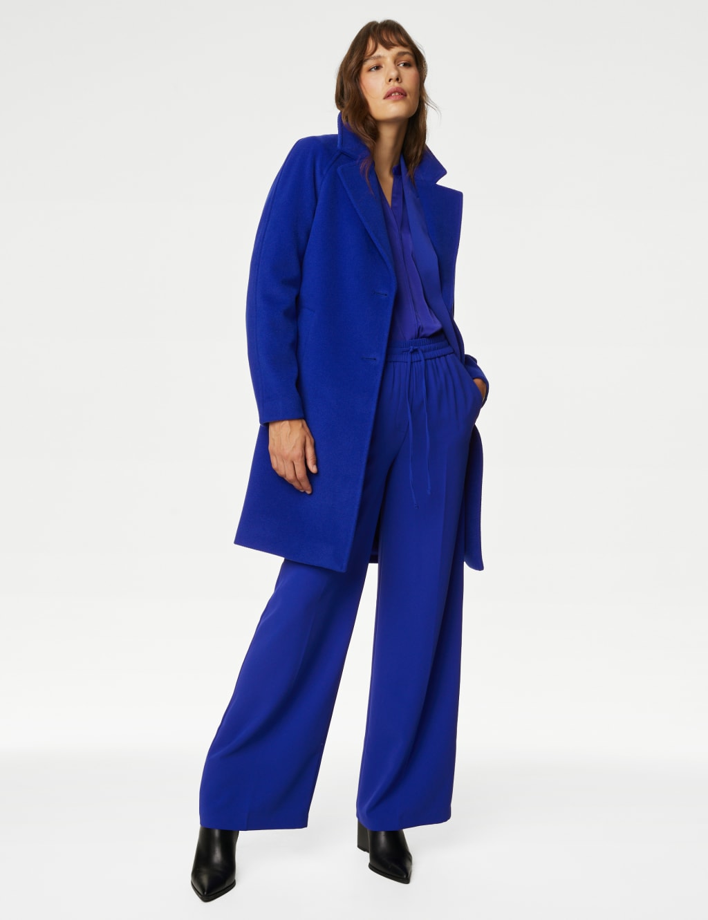 Royal Blue Robe Wrap Coat - Luxury Blue