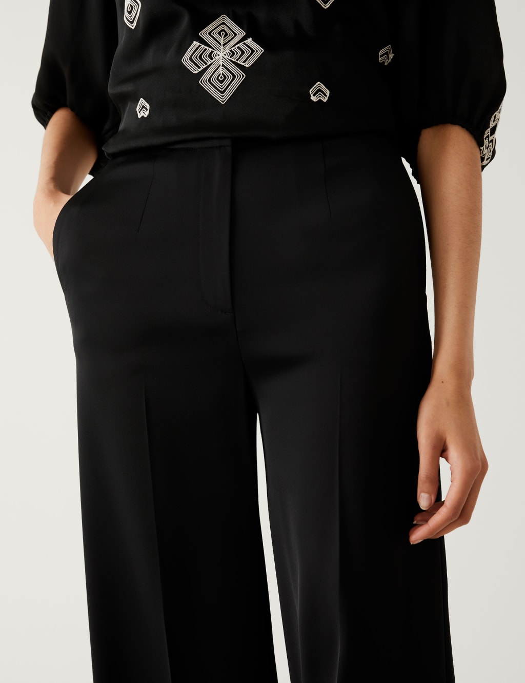 Satin Tuxedo Wide Leg Trousers image 3