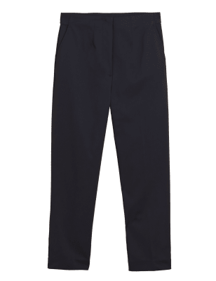 

Womens M&S Collection Cotton Blend Slim Fit Cropped Trousers - Navy, Navy