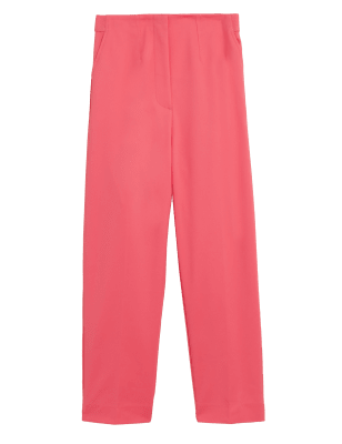 

Womens M&S Collection Cotton Blend Slim Fit Cropped Trousers - Flamingo, Flamingo