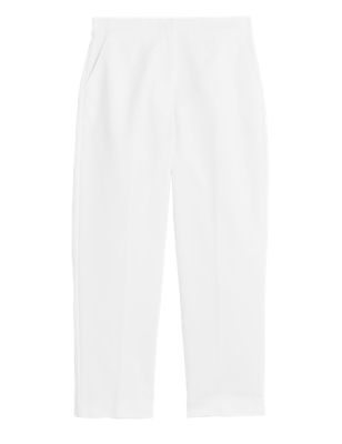 

Womens M&S Collection Cotton Blend Slim Fit Cropped Trousers - Ivory, Ivory