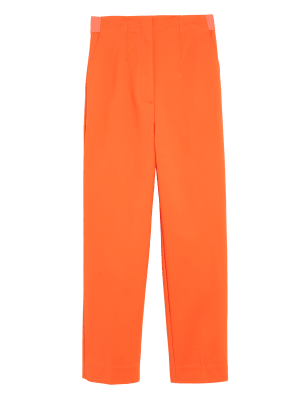 

Womens M&S Collection Cotton Blend Slim Fit Cropped Trousers - Tangerine, Tangerine