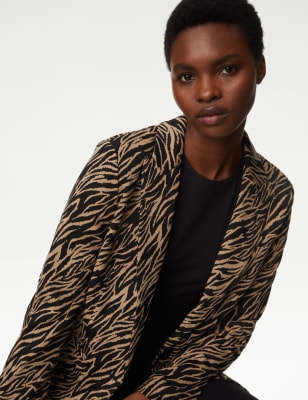 Zara animal print on sale blazer