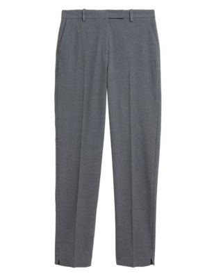 

Womens M&S Collection Crepe Checked Slim Fit Trousers - Black Mix, Black Mix
