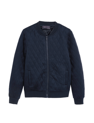 

M&S Collection Chaqueta bomber informal acolchada de puntoWomens - Dark Navy, Dark Navy