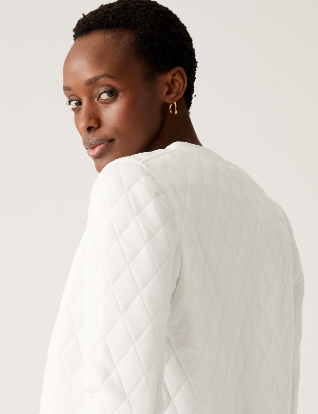 Jersey Quilted Relaxed Bomber Jacket image 5