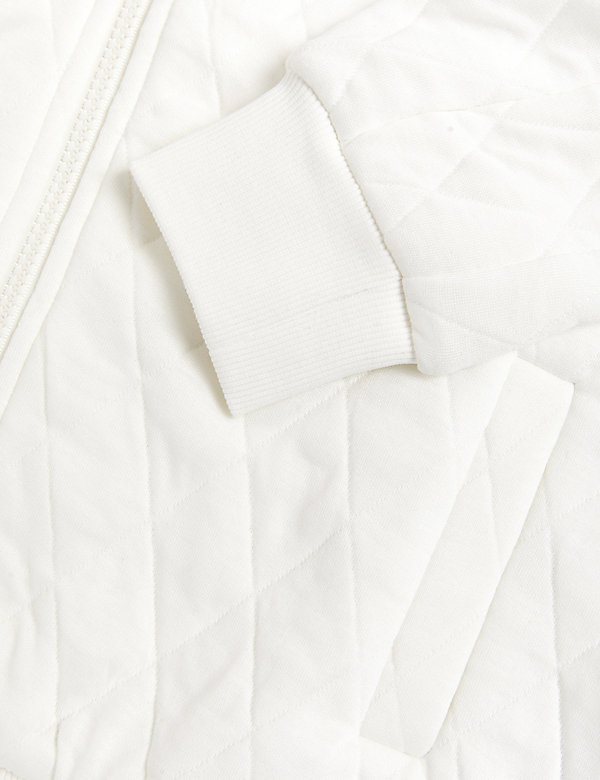 Jersey Quilted Relaxed Bomber Jacket - LT