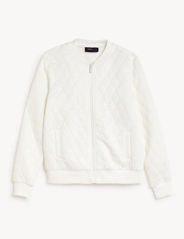 Jersey Quilted Relaxed Bomber Jacket - LT