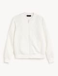Jersey Quilted Relaxed Bomber Jacket