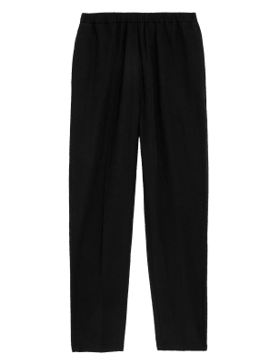 

Womens M&S Collection Tencel™ Rich Elasticated Waist Trousers - Black, Black