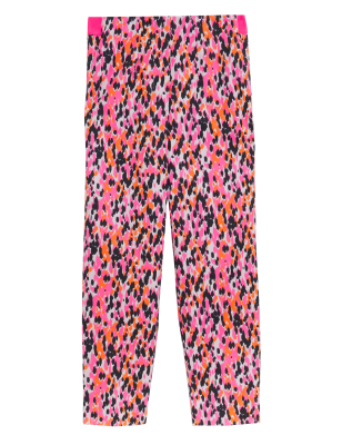 

Womens M&S Collection Schmal geschnittene Hose mit hohem Baumwollanteil und Tiermuster - Multi, Multi