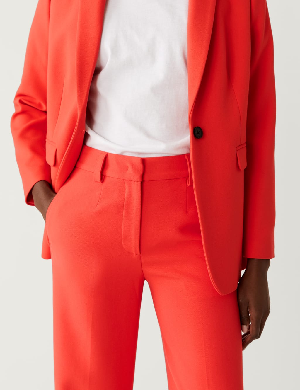 Crepe Tab Detail Wide Leg Trousers image 4