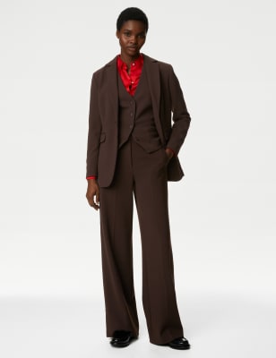 

M&S Collection Pantalón de pata ancha de crepé con detalle de trabillaWomens - Bitter Chocolate, Bitter Chocolate