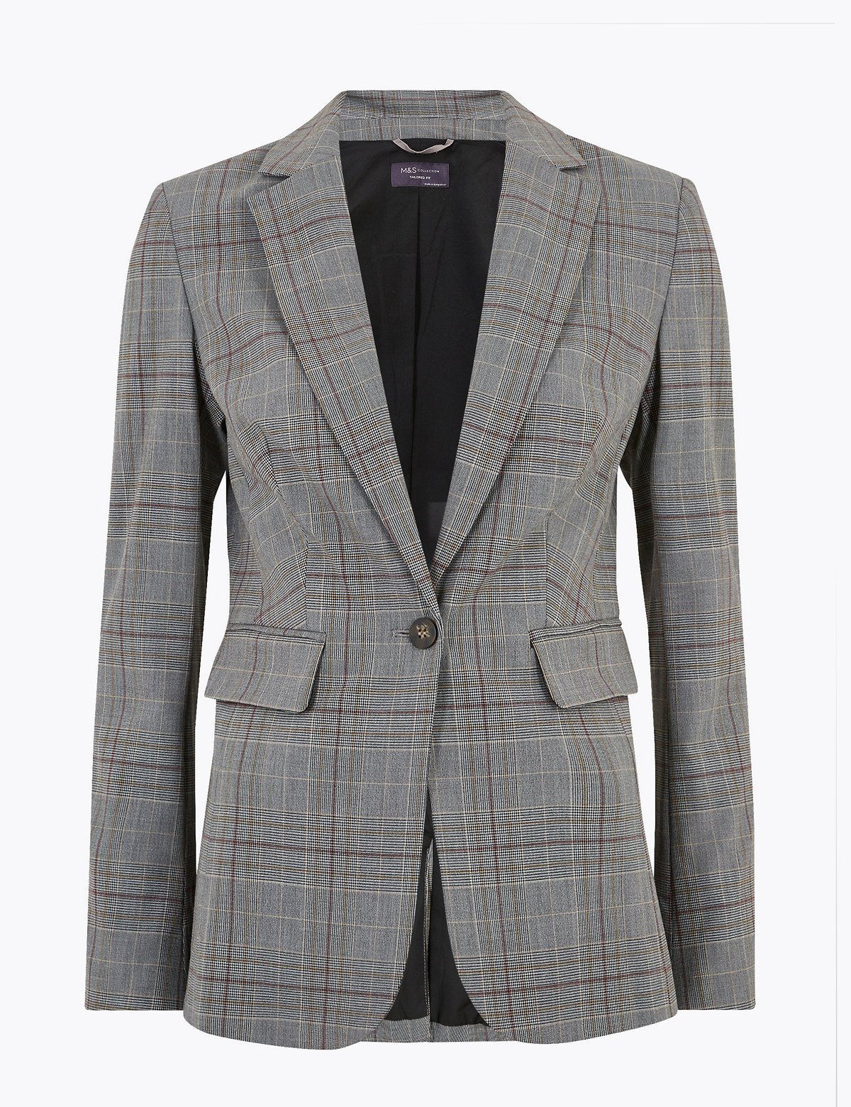 Tailored Checked Single Breasted Blazer