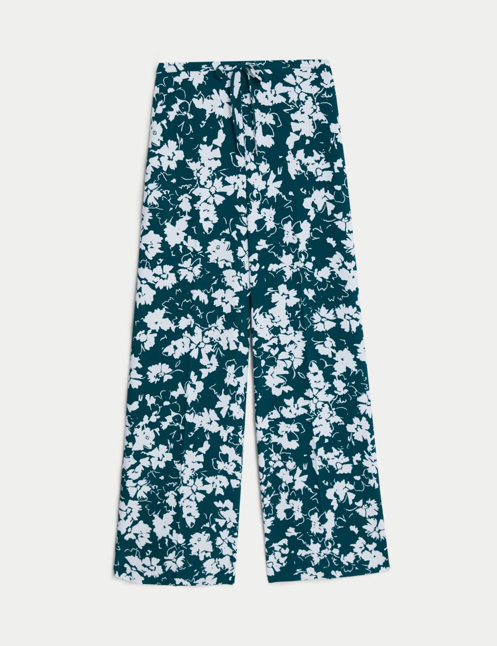 Floral Drawstring Wide Leg Trousers