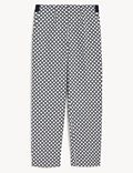Cotton Rich Geometric Slim Fit Trousers