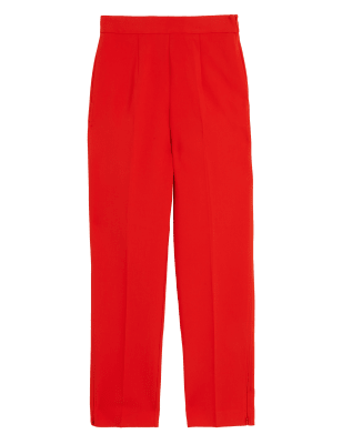 

Womens M&S Collection Zip Detail Straight Leg Trousers - Tomato, Tomato