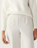 Zip Detail Straight Leg Trousers