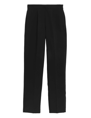 

Womens M&S Collection Zip Detail Straight Leg Trousers - Black, Black